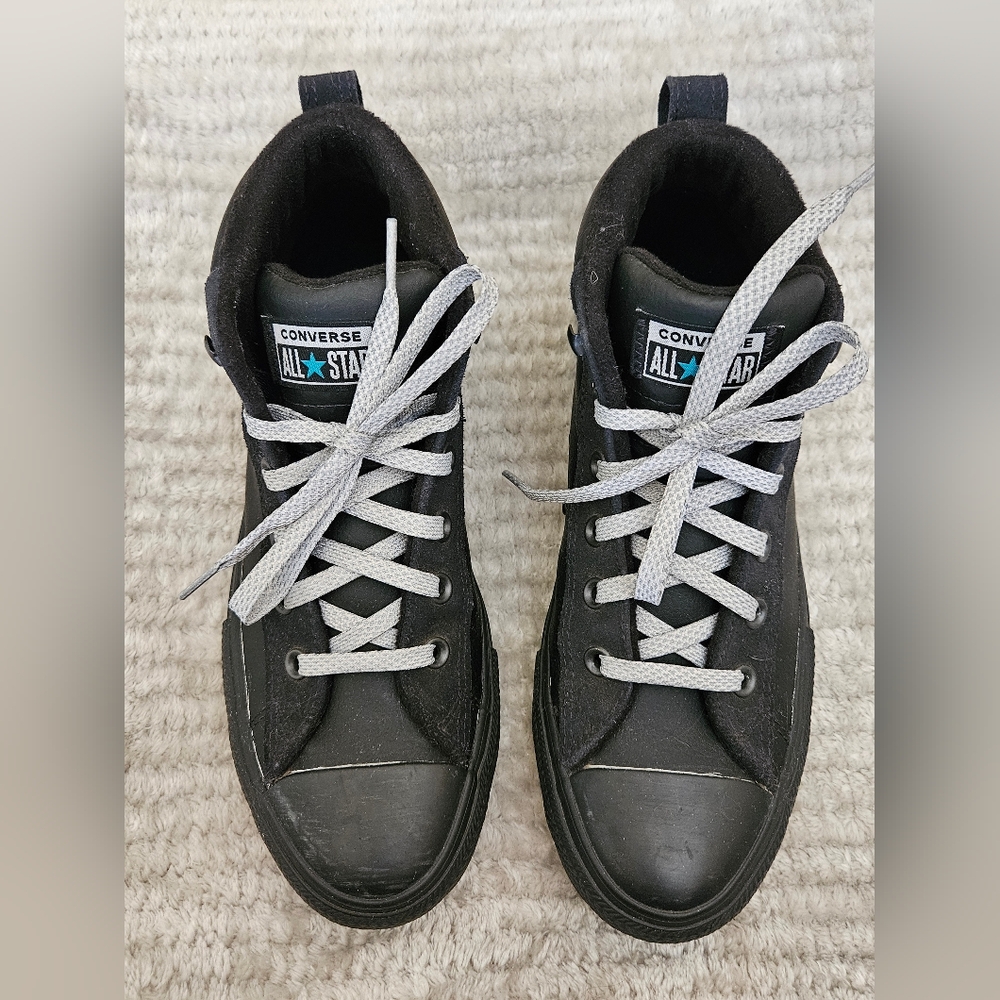 CONVERSE ALL STAR Chuck Taylor mid shoes black 166071C Men's 8 Womens 10